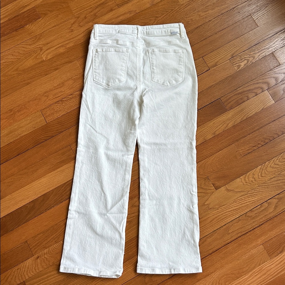 RISEN- white mid rise ankle boot cut jeans - Picture 4 of 8